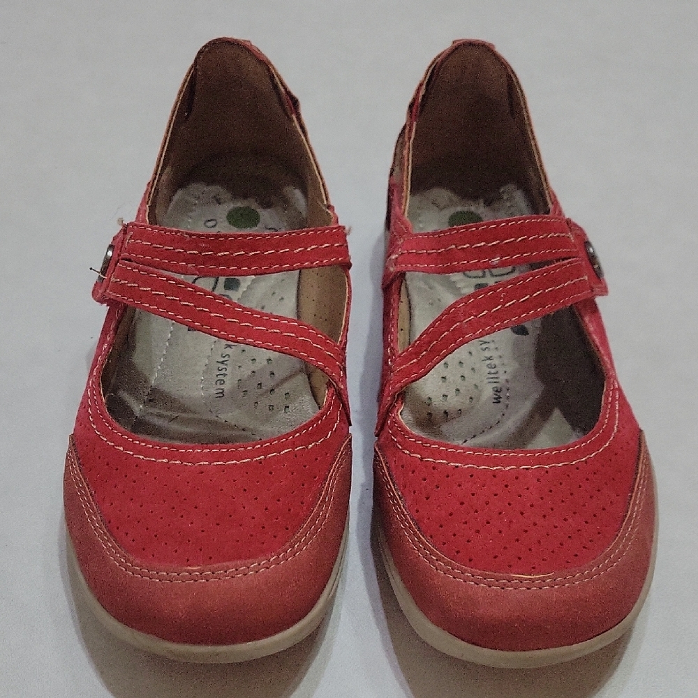 Earth Origins Tova Red Suede Mary Janes